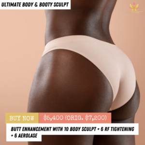 Butt Enhancement with 10 Body Sculpt + 6 RF Tightening + 6 Aerolase