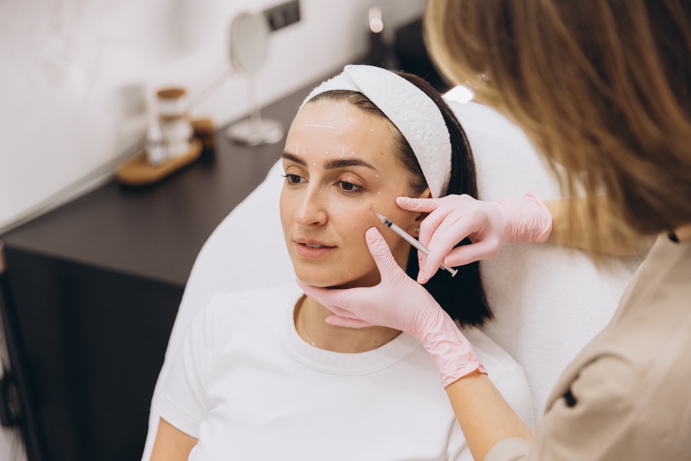 woman getting Botox but filler first