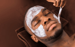 man getting a chemical peel for sun damage in Olney MD