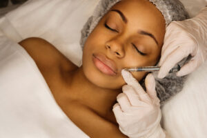 woman getting the best injectables for dark skin tones in Montgomery County